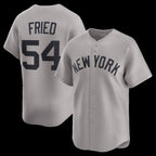 New York Yankees #54 Max Fried Gray JEROMEN Road Limited Player Jersey