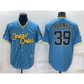 Milwaukee Brewers #39 Corbin Burnes Blue JEROMEN 2022 City Connect Cool Base Stitched Jersey
