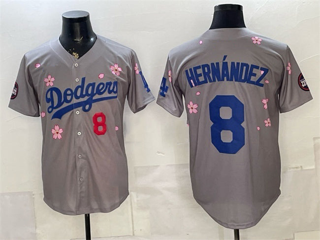 Los Angeles Dodgers #8 Enrique Hernandez Grey JEROMEN 2025 Tokyo Series Limited Stitched Jersey