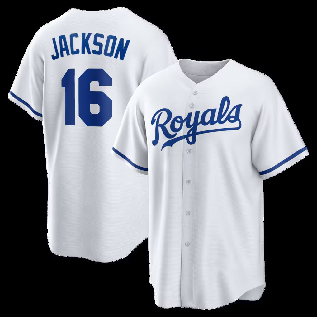 Kansas City Royals #16 Bo Jackson White JEROMEN Home Retired Player Replica Jersey