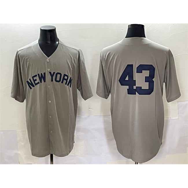 New York Yankees #43 Jonathan Lo¨¢isiga Gray JEROMEN Cool Base Stitched Jersey