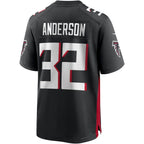 A.Falcons #32 Jamal Anderson Black JEROMEN Game Retired Player Jersey