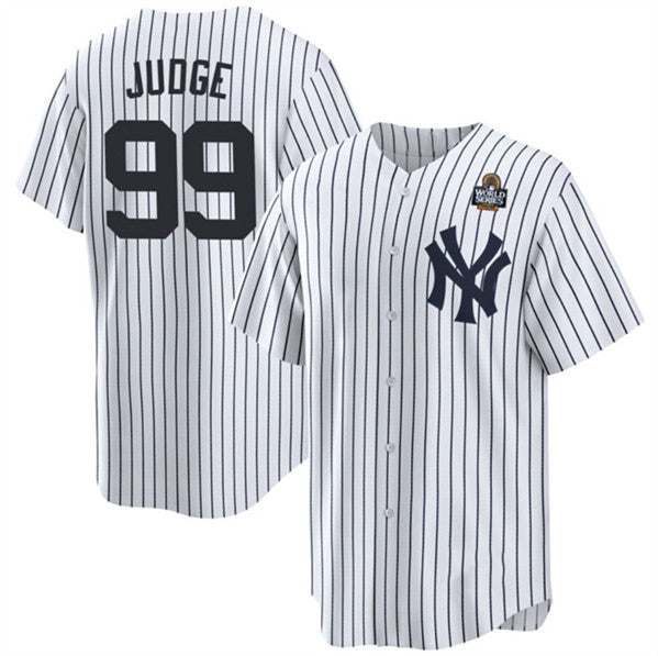 New York Yankees #99 Aaron Judge White JEROMEN 2024 World Series With Name Cool Base Stitched Jersey