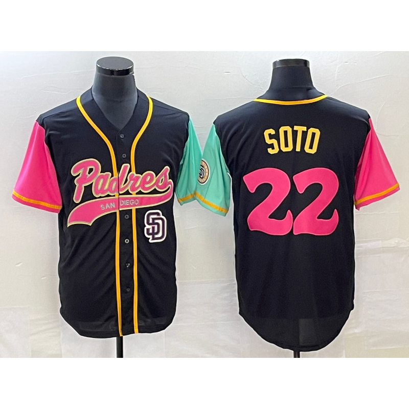 San Diego Padres #22 Juan Soto Black JEROMEN NEW 2023 City Connect Cool Base Stitched Jersey 2