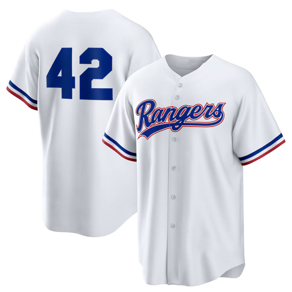 Texas Rangers #42 Jackie Robinson White JEROMEN Home 2025 Day Replica Jersey