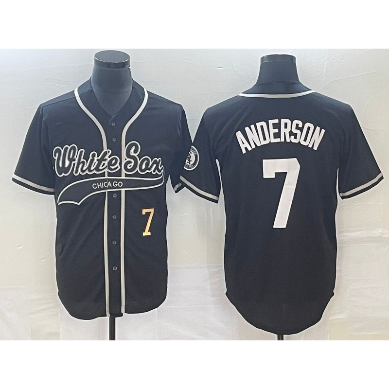 Chicago White Sox #7 Tim Anderson Number Black JEROMEN Cool Base Stitched Jersey