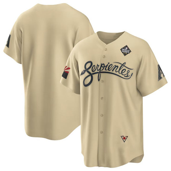 Arizona Diamondbacks Blank Gold JEROMEN 2023 World Series City Connect Cool Base Stitched Jersey