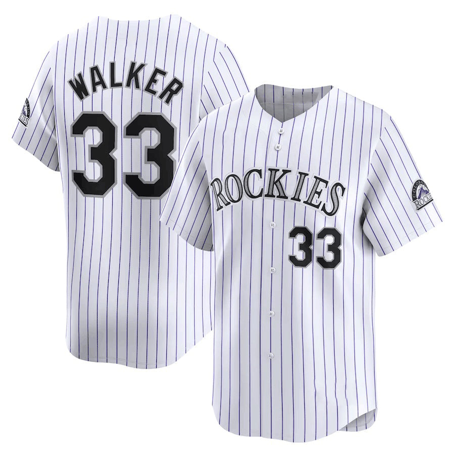 Colorado Rockies #33 Larry Walker White JEROMEN Home Limited Stitched Jersey