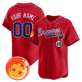 Custom Atlanta Braves x Dragon Ball Red JEROMEN Vapor Premier Limited Jersey - All Stitched