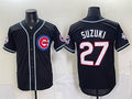 Chicago Cubs #27 Seiya Suzuki 150th Anniversary Black JEROMEN Out Style Vapor Premier Limited Stitched Jersey