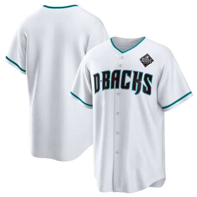 Arizona Diamondbacks Blank White White JEROMEN 2023 World Series Cool Base Stitched Jersey