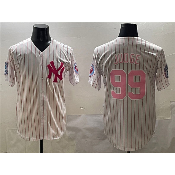 New York Yankees #99 Aaron Judge Pink JEROMEN With Patch Limited Stitched Jersey
