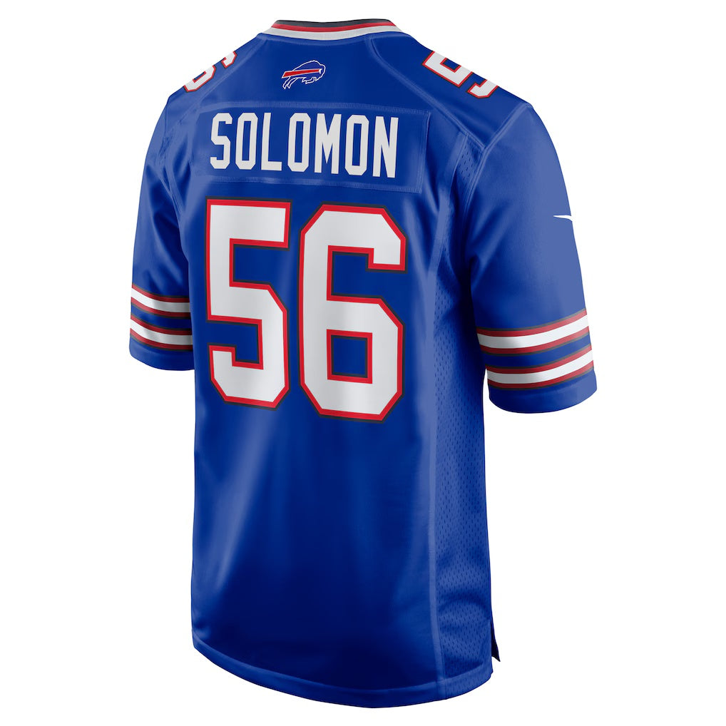 B.Bills #56 Javon Solomon Royal JEROMEN Game Jersey