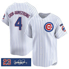 Chicago Cubs #4 Pete Crow-Armstrong White JEROMEN Pinstripe 'Ryne Sandberg Tribute' Vapor Limited V3 Stitched Jersey