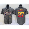 Houston Astros #27 Jose Altuve Number Grey JEROMEN Gridiron Cool Base Stitched Jersey