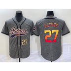 Houston Astros #27 Jose Altuve Number Grey JEROMEN Gridiron Cool Base Stitched Jersey