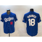 Los Angeles Dodgers #18 Yoshinobu Yamamoto Royal JEROMEN 2024 World Series Patch Alternate Limited Stitched Jersey