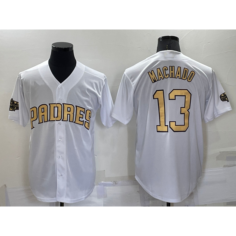 San Diego Padres #13 Manny Machado White JEROMEN 2022 All Star Stitched Cool Base Jersey
