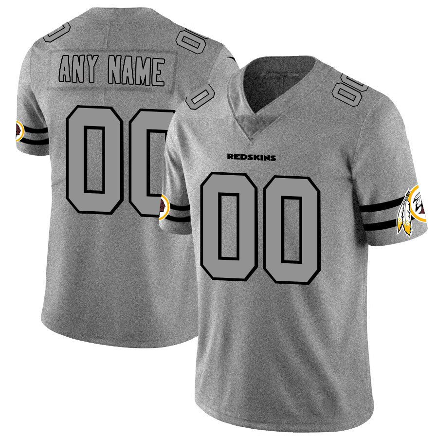 Custom W.Redskins 2019 Gray JEROMEN Gridiron Gray Vapor Untouchable Limited Jersey