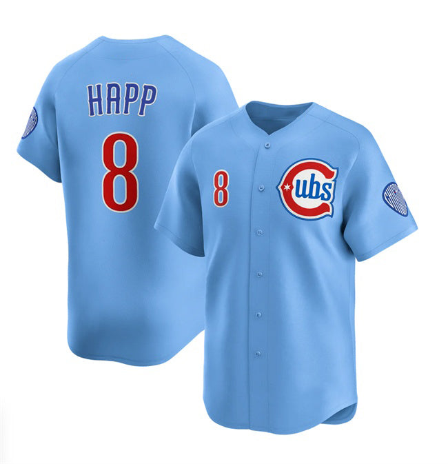 Chicago Cubs #8 Ian Happ Blue JEROMEN 2024-25 2nd Alternate Limited Stitched Jersey