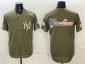 New York Yankees Team Big Logo Olive JEROMEN 2026 Armed Forces Day Stitched Jersey