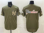 New York Yankees Team Big Logo Olive JEROMEN 2026 Armed Forces Day Stitched Jersey