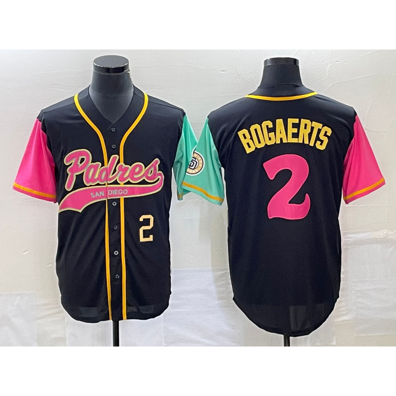 San Diego Padres #2 Xander Bogaerts Number Black JEROMEN NEW 2023 City Connect Cool Base Stitched Jersey