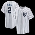 New York Yankees #2 Derek Jeter White JEROMEN Home Retired Player Replica Jersey