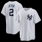 New York Yankees #2 Derek Jeter White JEROMEN Home Retired Player Replica Jersey