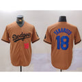 Los Angeles Dodgers #18 Yoshinobu Yamamoto Number Olive JEROMEN Cool Base Limited Stitched Jersey 2