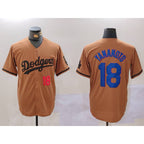 Los Angeles Dodgers #18 Yoshinobu Yamamoto Number Olive JEROMEN Cool Base Limited Stitched Jersey 2