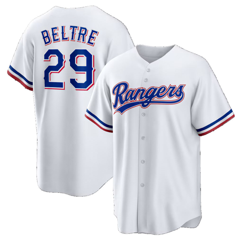 Texas Rangers #29 Adrian Beltre White JEROMEN Home Retired Player Replica Jersey