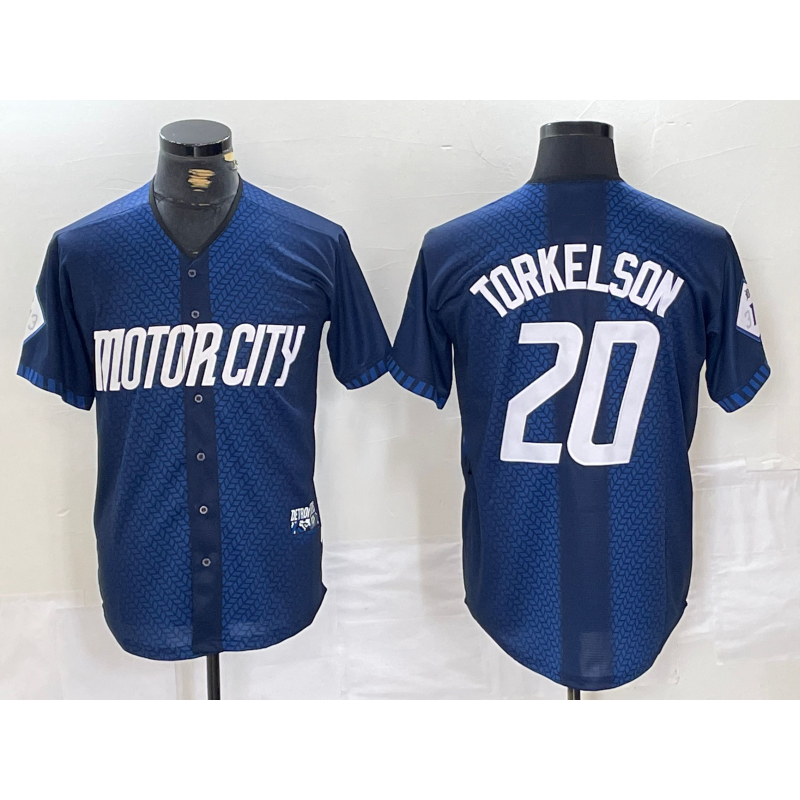 Detroit Tigers #20 Spencer Torkelson 2024 Navy JEROMEN City Connect Cool Base Limited Stitched Jersey