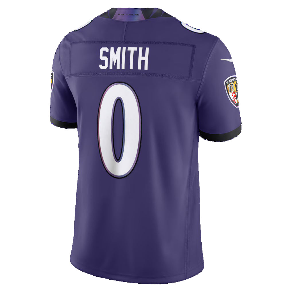 B.Ravens #0 Roquan Smith Purple JEROMEN Vapor F.U.S.E. Sewn Down Limited Jersey