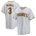 San Diego Padres #3 Jackson Merrill White JEROMEN Home Replica Jersey