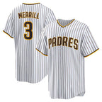 San Diego Padres #3 Jackson Merrill White JEROMEN Home Replica Jersey