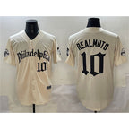 Philadelphia Phillies #10 J.T. Realmuto Cream JEROMEN Gothic Vapor Limited Stitched Jersey