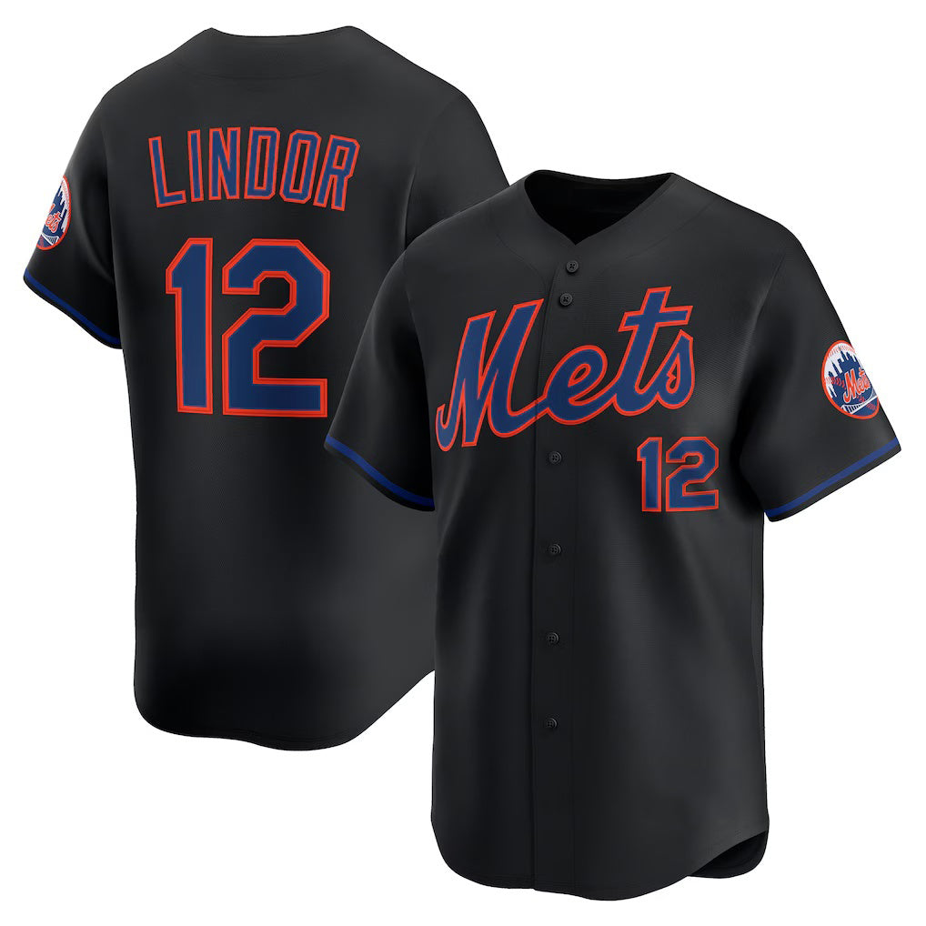 New York Mets #12 Francisco Lindor Black JEROMEN Alternate Limited Jersey