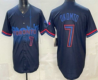 Toronto Blue Jays #7 Kazuma Okamoto Black JEROMEN City Limited Jersey