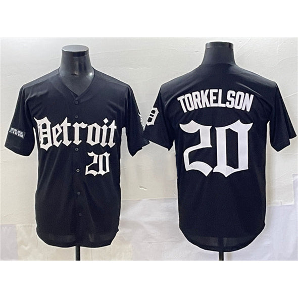 Detroit Tigers #20 Spencer Torkelson Black JEROMEN 'Motor Gothic Edition' Vapor Premier Limited Stitched Jersey
