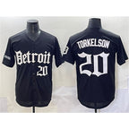 Detroit Tigers #20 Spencer Torkelson Black JEROMEN 'Motor Gothic Edition' Vapor Premier Limited Stitched Jersey