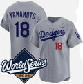 Los Angeles Dodgers #18 Yoshinobu Yamamoto Gray JEROMEN 2025 World Series Limited Stitched Jersey