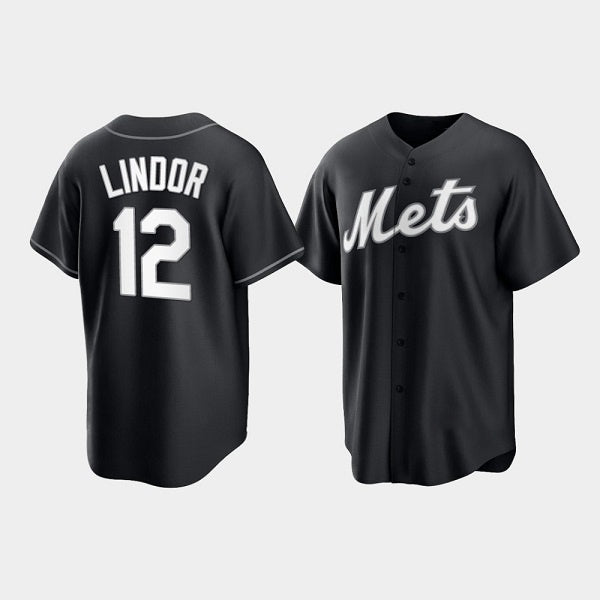 New York Mets #12 Francisco Lindor Black JEROMEN Cool Base Stitched Jersey