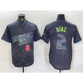 Tampa Bay Rays #2 Yandy Diaz Number Charcoal JEROMEN 2024 City Connect Limited Stitched Jerseys