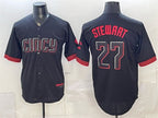 Cincinnati Reds #27 Sal Stewart Black JEROMEN City Connect Cool Base Stitched Jersey