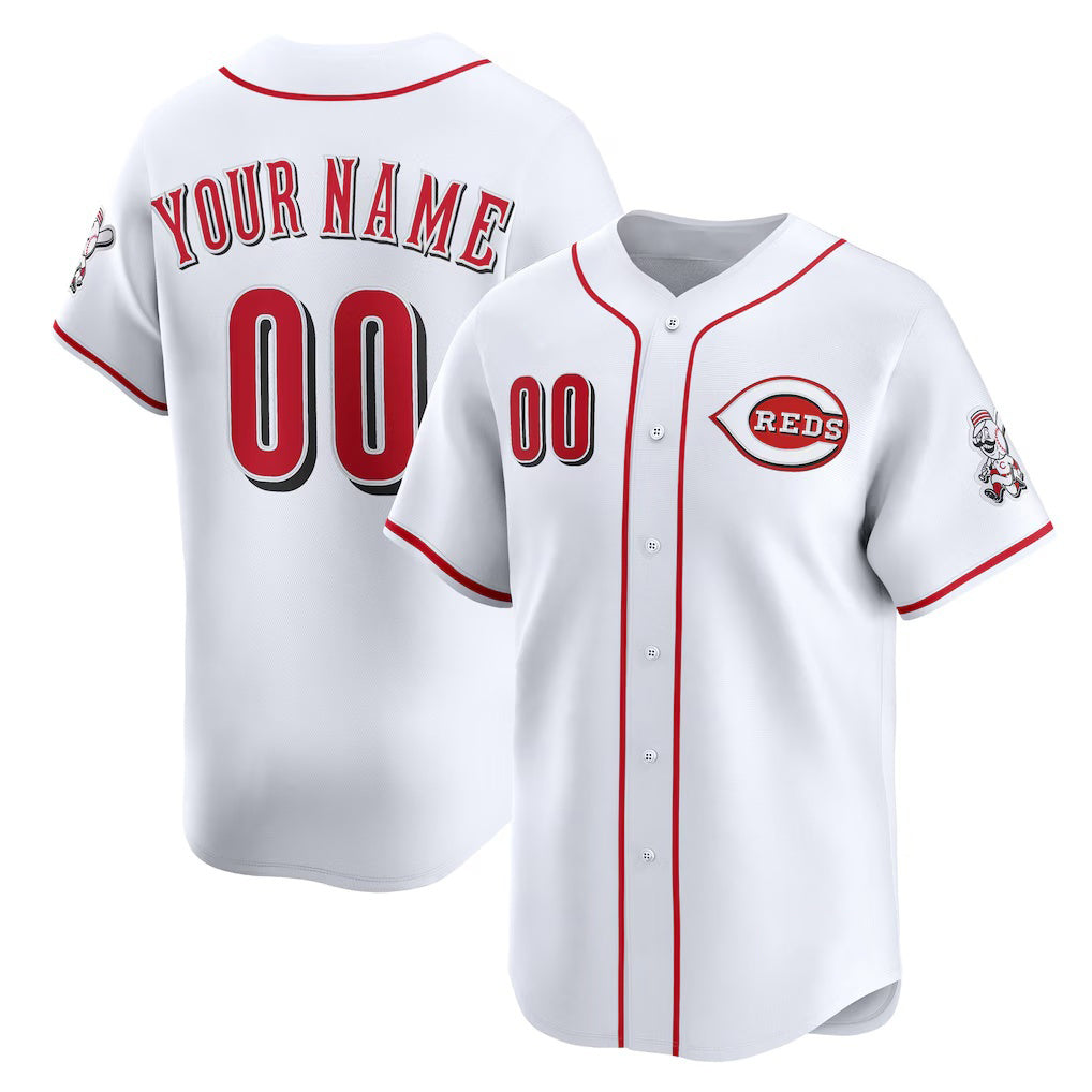 Custom Cincinnati Reds White JEROMEN Home Limited Jersey
