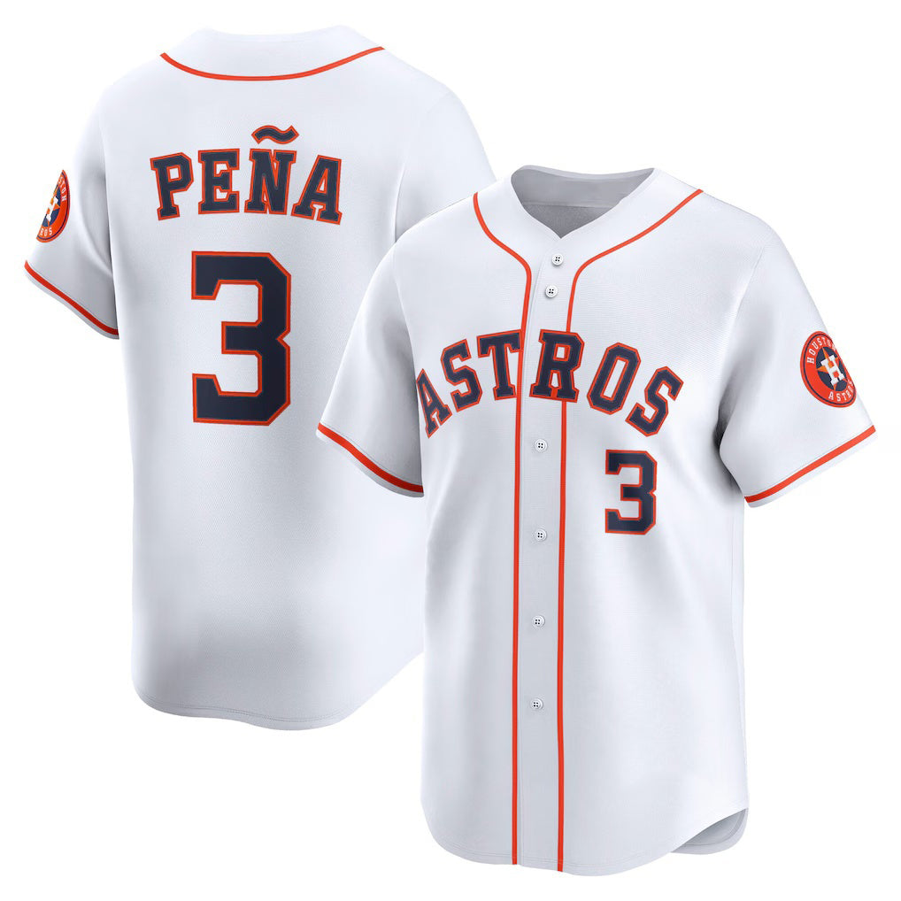 Houston Astros #3 Jeremy Pe?a White JEROMEN Home Limited Player Jersey