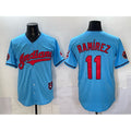 Cleveland Guardians #11 Jos¨¦ Ram¨ªrez Blue JEROMEN Vapor Premier Limited Stitched Jersey