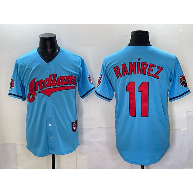 Cleveland Guardians #11 Jos¨¦ Ram¨ªrez Blue JEROMEN Vapor Premier Limited Stitched Jersey