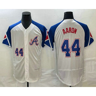 Atlanta Braves #44 Hank Aaron Number White JEROMEN 2023 City Connect Flex Base Stitched Jersey